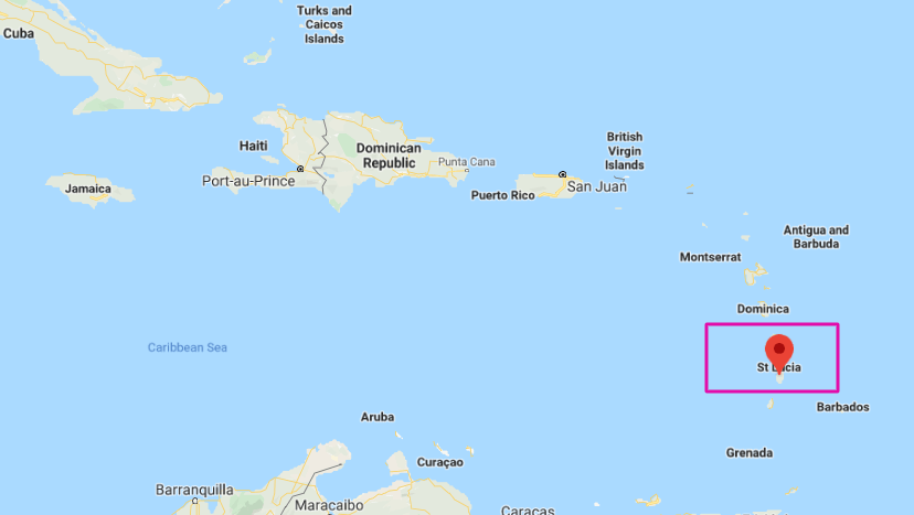 st lucia location map